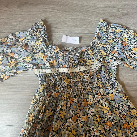 American Eagle Outfitters Mini Dress Women’s Floral Puff Sleeve Off Shoulder Sma - Picture 9 of 15